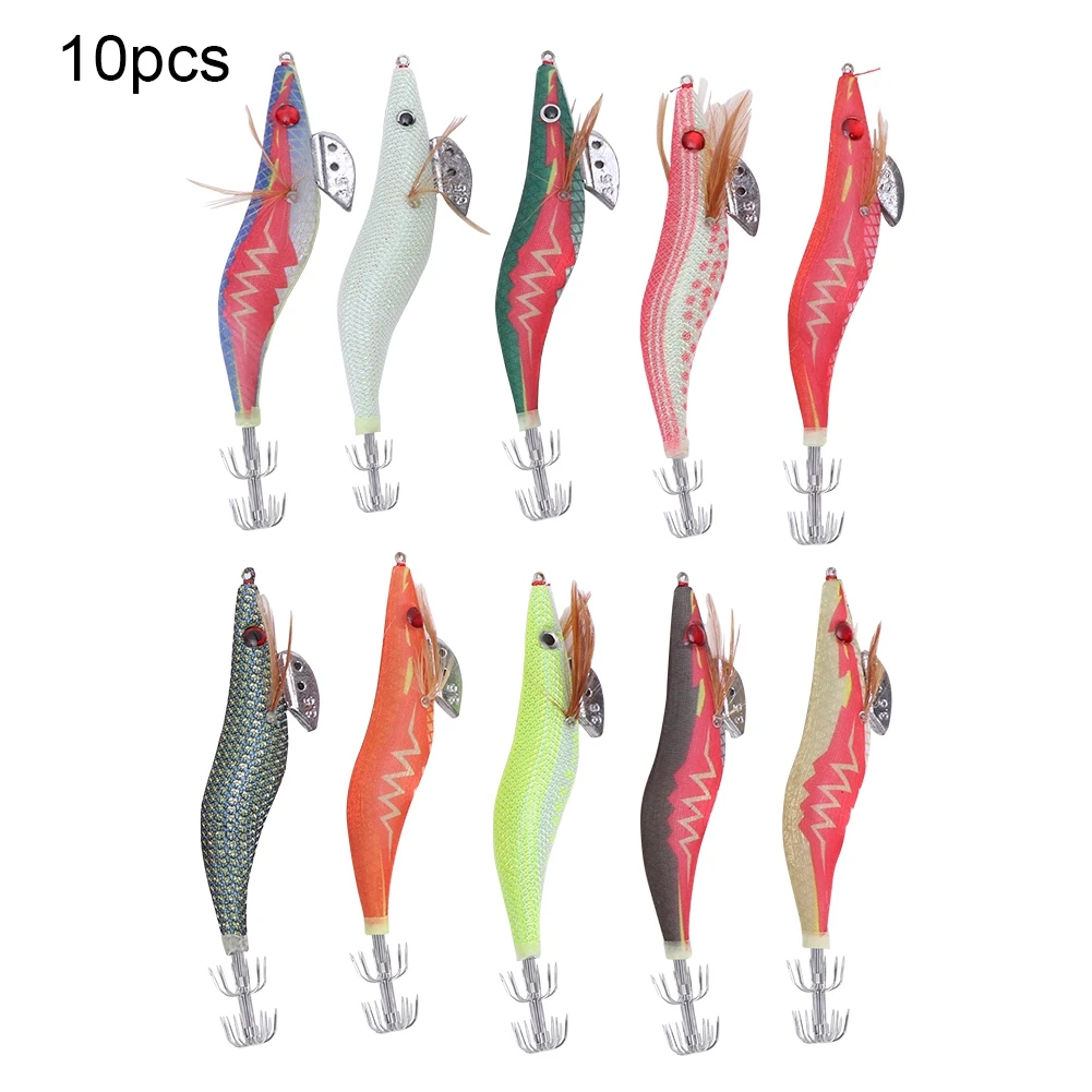 

10Pcs Artificial Bionic Fish Shrimp Shape Lure Bait Fishing Tackle with Box Lure Bait(color is random