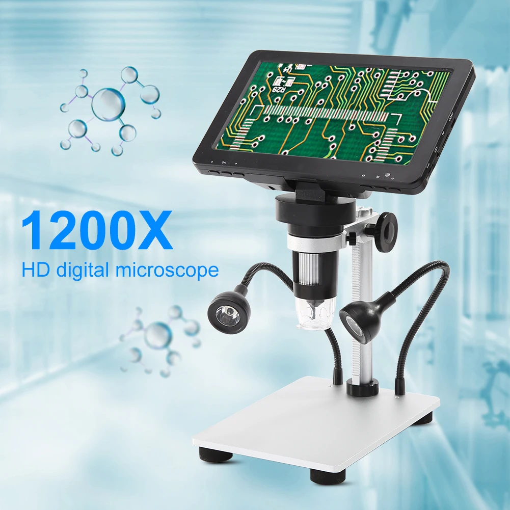 

Цифровой микроскоп, камера-эндоскоп 1200X с USB, 7 дюймов