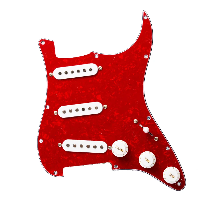 Многоцветная электрогитара Pickguard и белая SSH загруженная Предварительно