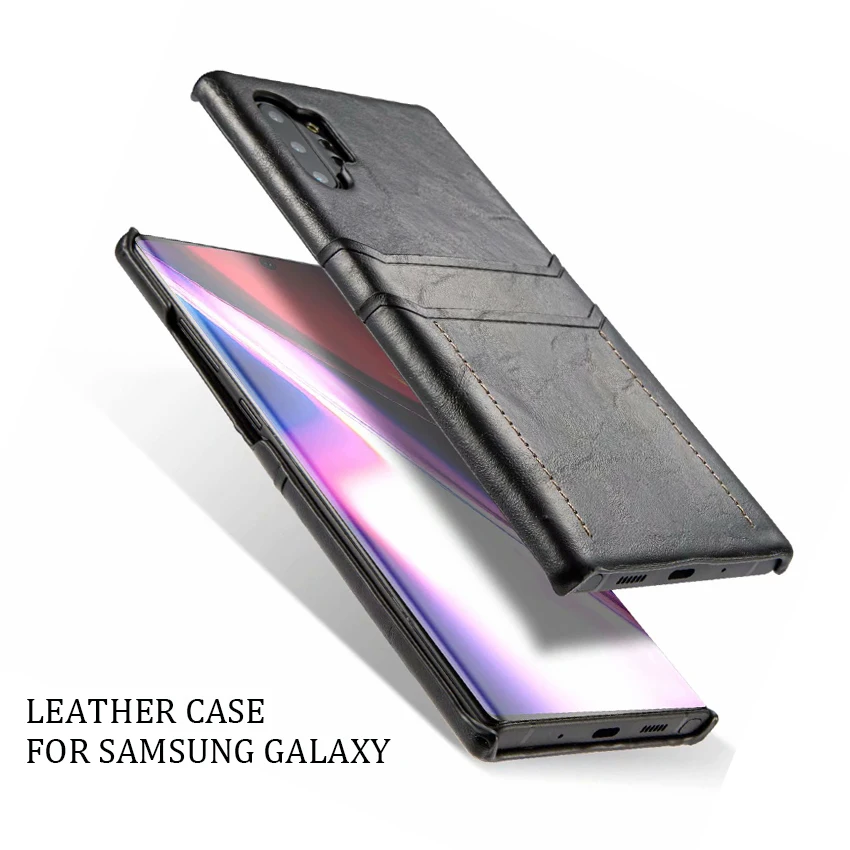Luxury Card Holder Leather Wallet Phone Case for Samsung Galaxy S10 S9 S8 Note 10 9 8 plus Shockproof Slim Hard Back Cover Coque |
