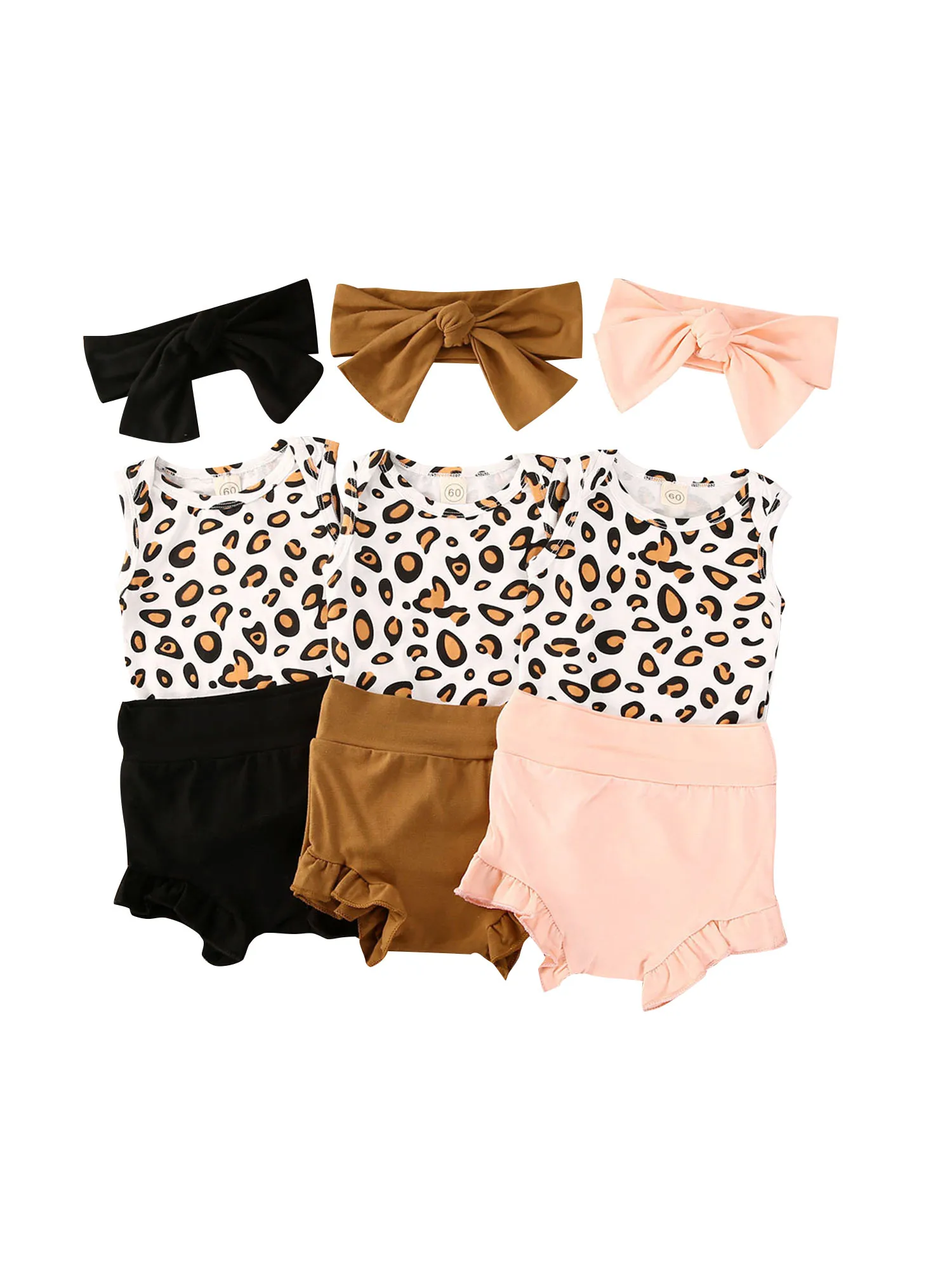 Newborn Baby Boy Clothing Set Leopard 2 Pcs Infant Kids Clothes Casual Print Sut Fashion Sleeveless 0-12 Months |