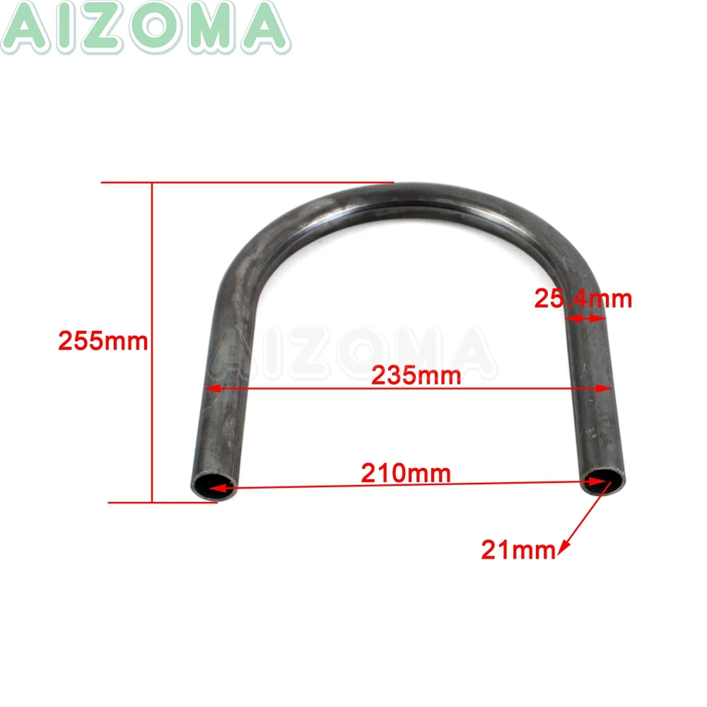 Flat 255mm Кафе Racer мотоцикл заднего сиденья обруч Универсальный 1 дюймов и 25 мм трубка плоская рамка петля для Yamaha XS XJR Honda CB CD CM GL Suzuki GS - Цвет: Flat 255mm