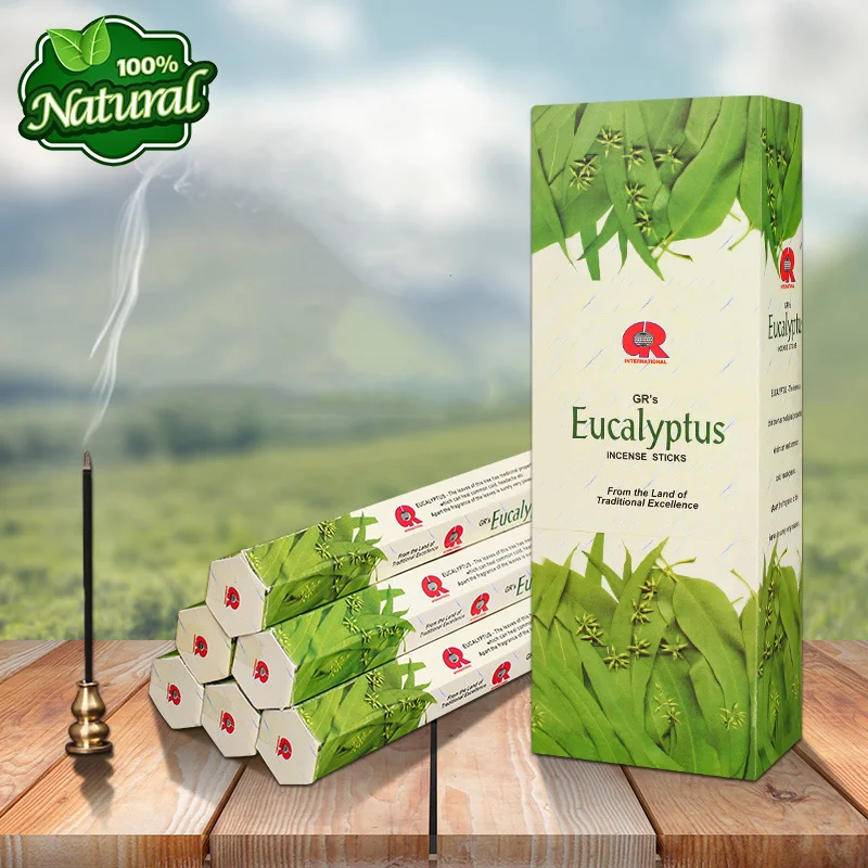 

GR Eucalyptus Aroma India Incense Sticks,Aromatic Indoor Fragrance For Home Living,Relaxing,Stress Relief,Meditation,Refreshing