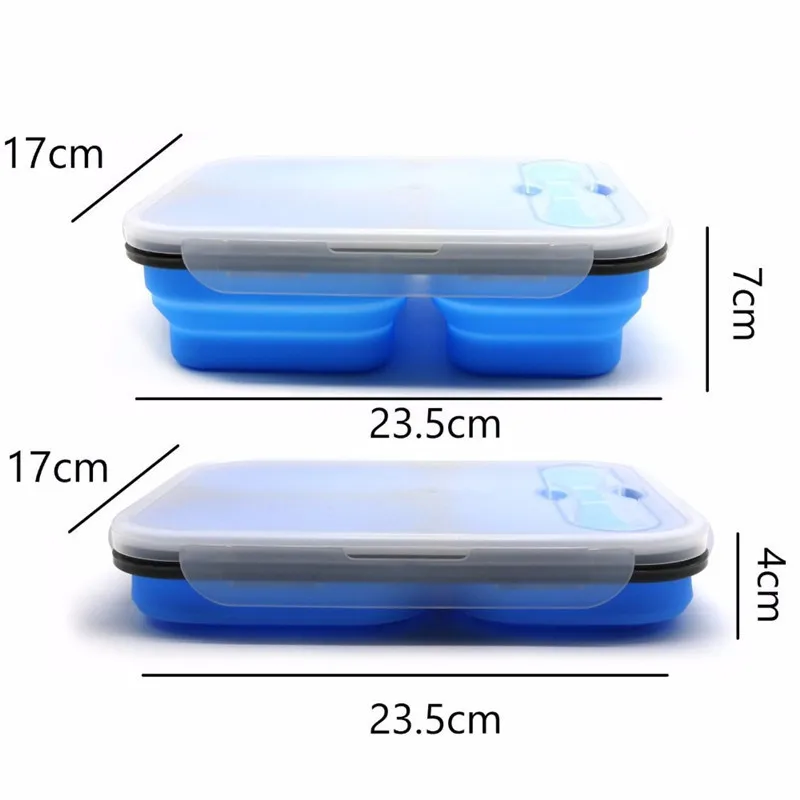 

1000ML Large Capacity Bowl Microwave Folding Lunchbox Eco-Friendly Silicone Collapsible Portable Lunch Box