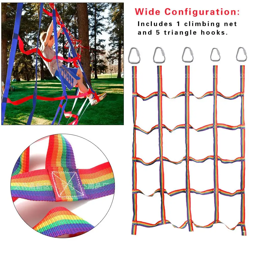 

Outdoor Children's play climbing net Rainbow Ribbon Net Physical Training Climbing Net for Daily Sports and Entertainment