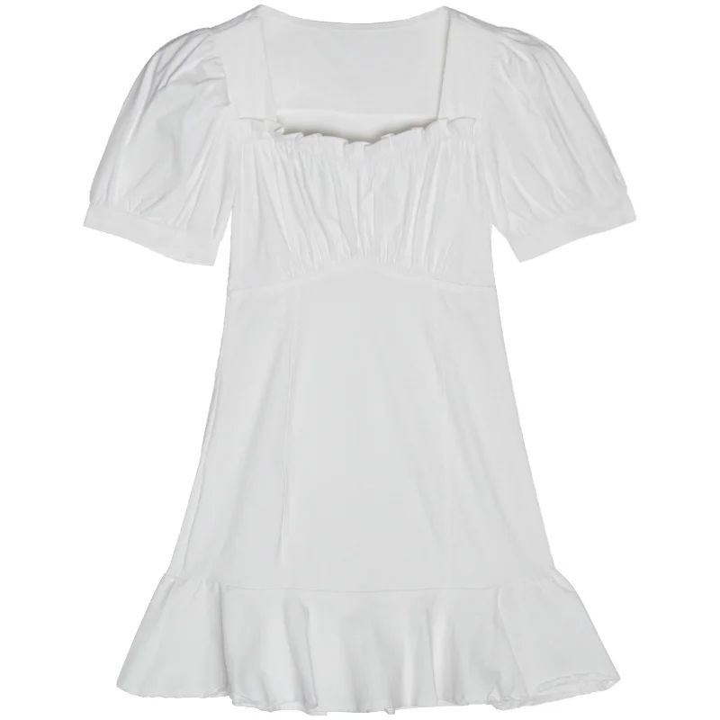 Платье женское с пышными рукавами и оборками | Женская одежда