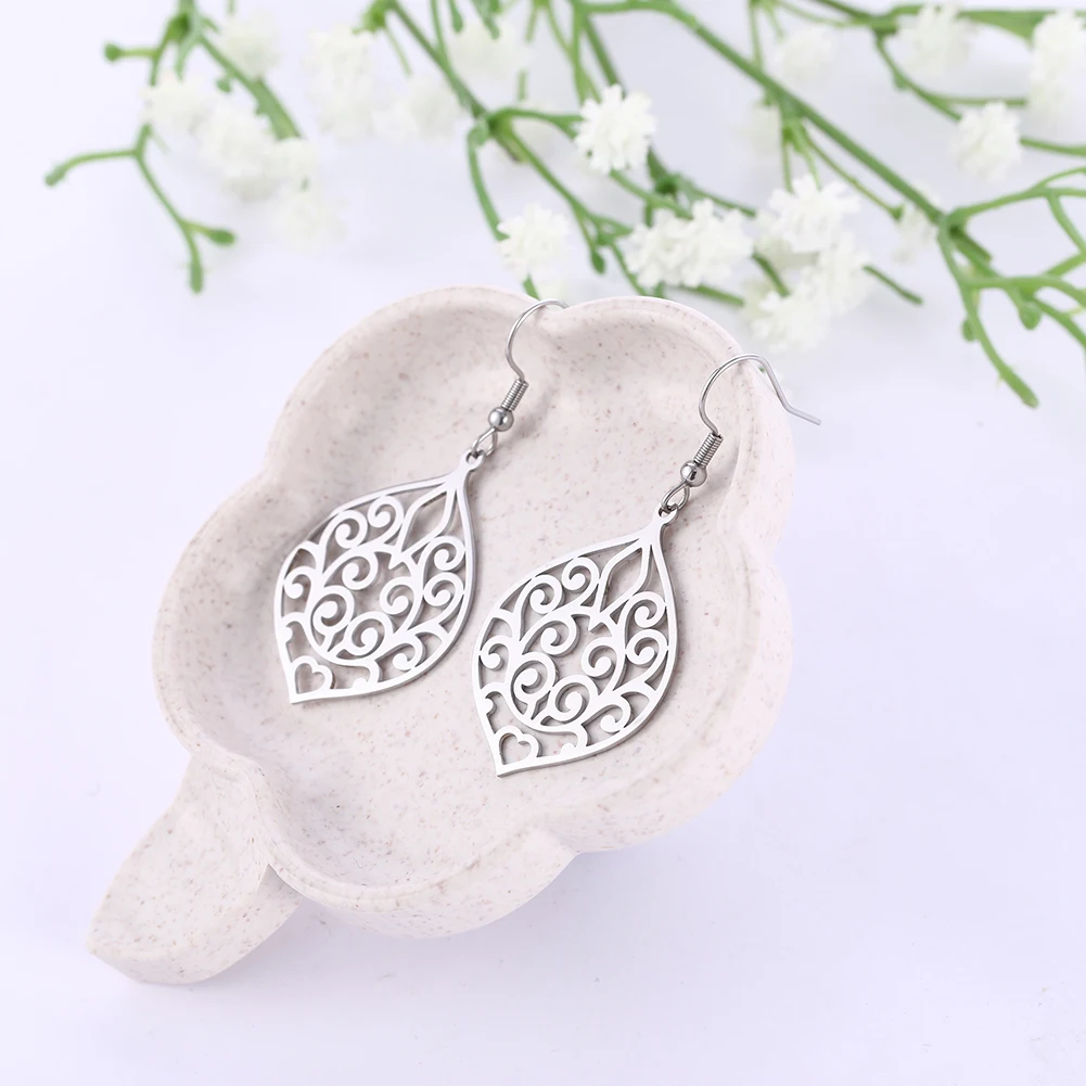 Рыбий крючок полые Роза круг цвет золотой цветок лист лицо Богемия нержавеющая