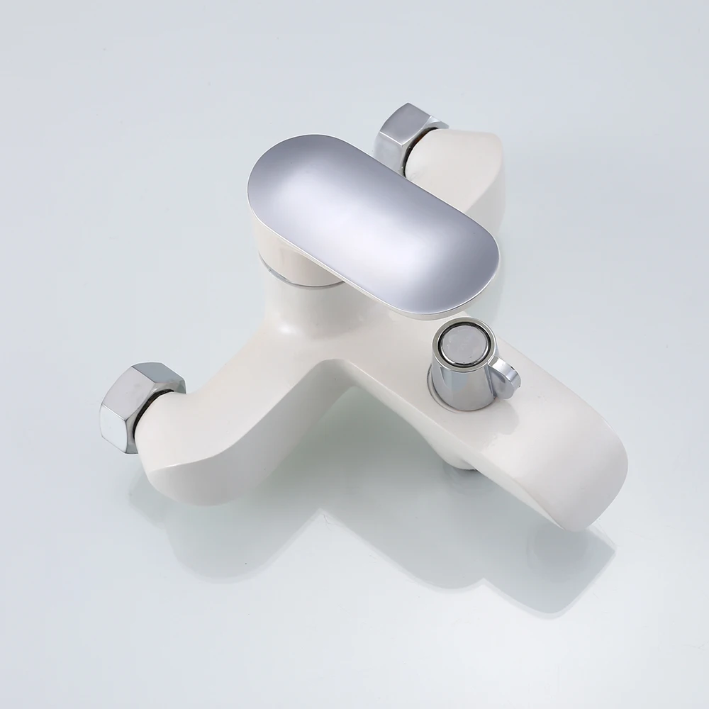 mynah unique white wall mounted shower set bathroom faucet cold hot water mixer bathtub faucet water tap with handle shower free global shipping