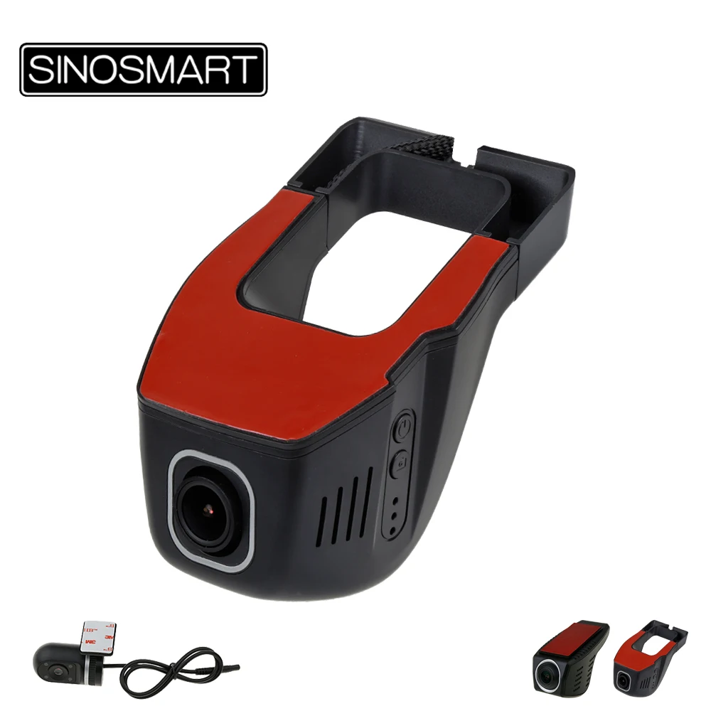 SINOSMART Novatek 96658 SONY IMX323 Универсальный Wifi DVR для Toyota/Chevrolet/Ford/Nissan/hyundai регулируемый угол управления с помощью приложения