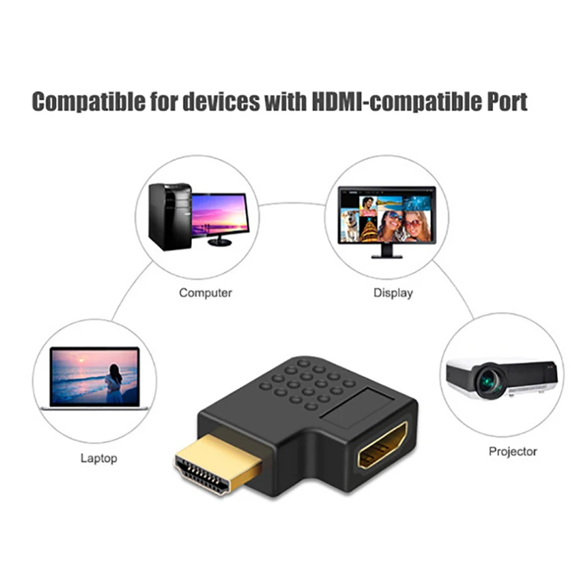Переходник HDMI (штекер-гнездо) 180/360 градусов для HD TV PS4 ноутбуков ТВ-приставок |