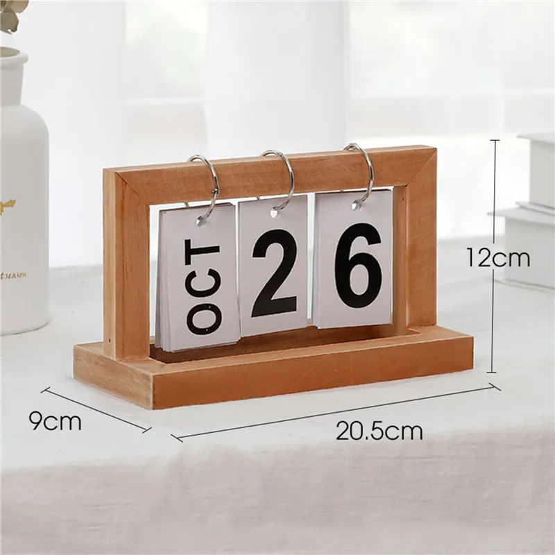 

Home Decoration Creative Wooden Page Flipping Calendar Simple Home Desktop Small Decorations Desk Calendar Accessories