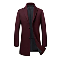 business casual warm long coat mens comfortable cuffs winter slim jacket soft brand parkas clothing single breasted cotton
