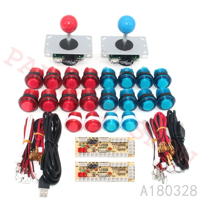 2 игрока аркадный светодиодный комплект с нулевой задержкой USB кодировщик к ПК