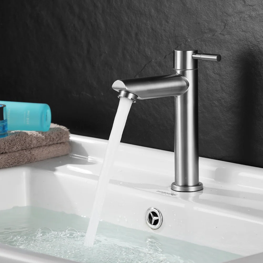 

Single Cold Water Stainless Steel Water Basin Washbasin Basin Silver