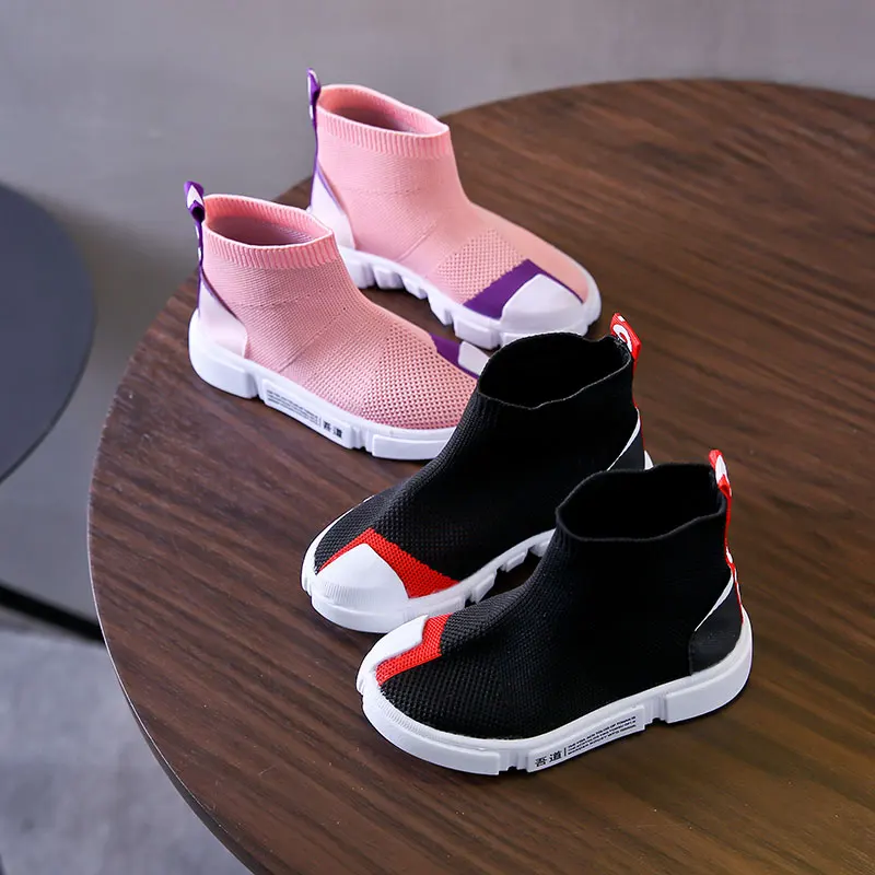 Children Casual Shoes Girls Sneaker for Running Boys Outdoor Anti-Slippery Fly Knit Kids Socks Shoe 2019 | Детская одежда и обувь