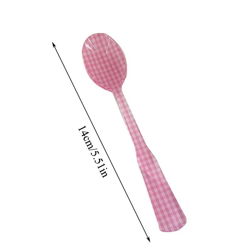 Ретро плед десертная ложка и вилка чай кофе смешивания пластиковые цветы дизайн