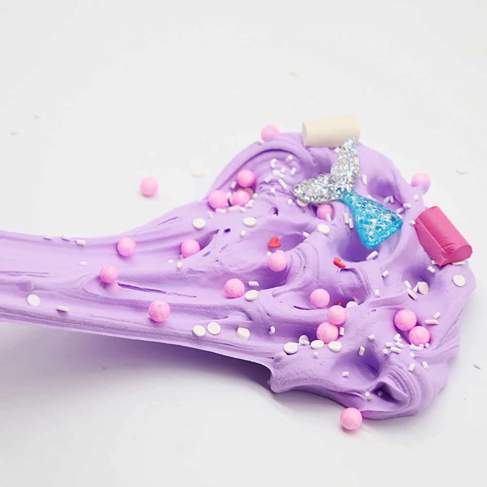 Слайм с кристаллами 120 мл мягкая глина русалка для снятия стресса игрушка