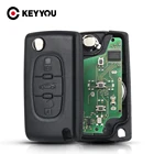 Дистанционный Автомобильный ключ KEYYOU ASK FSK CE0523 Ce0536 для peugeot 207 307 407 208 308 408 607 Partner, дистанционный ключ с 3 кнопками 433 МГц ID46