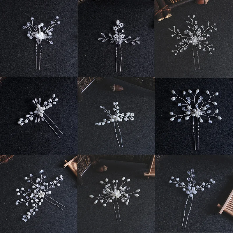 

Rose Gold Prom Bride Bridesmaid Hair Accessories Pearl Hair Pin Clip Luxury Crystal Rhinestone Wedding Hairpins Sticks For Women