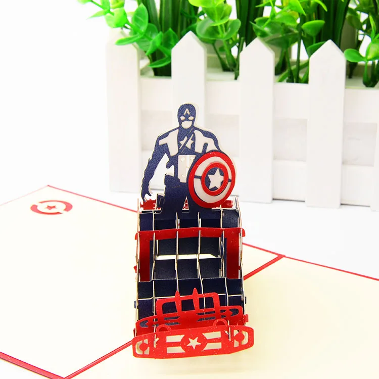 3D стерео поздравительная открытка мстители супергерой Marvel Капитан Америка