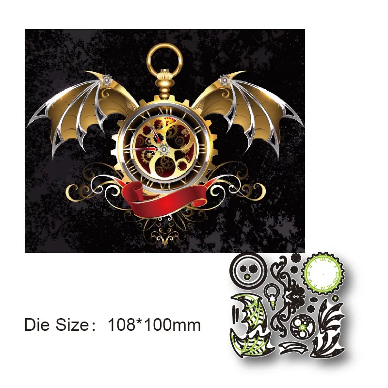 Панк шестеренка крылья металлическая режущая форма украшение фотография