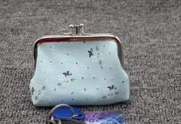 13blue M007 милый мультяшный холщовый кошелек с двойной розой короткий тканевый цветочный женский кошелек кошельки для монет для девушек и женщин студенческий подарок - Цвет: 13blue