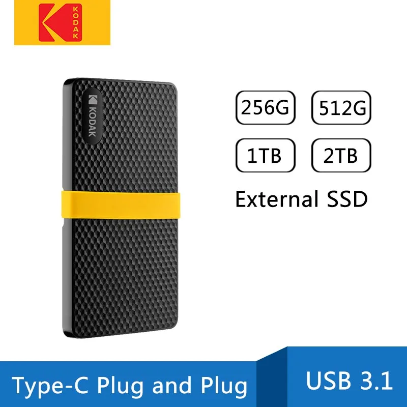 Kodak X200 внешний SSD жесткий диск SSD 256 ГБ 512 ГБ Портативный SSD Внешний жесткий диск 1 ТБ hdd для ноутбука с USB type C 3,1 Новинка