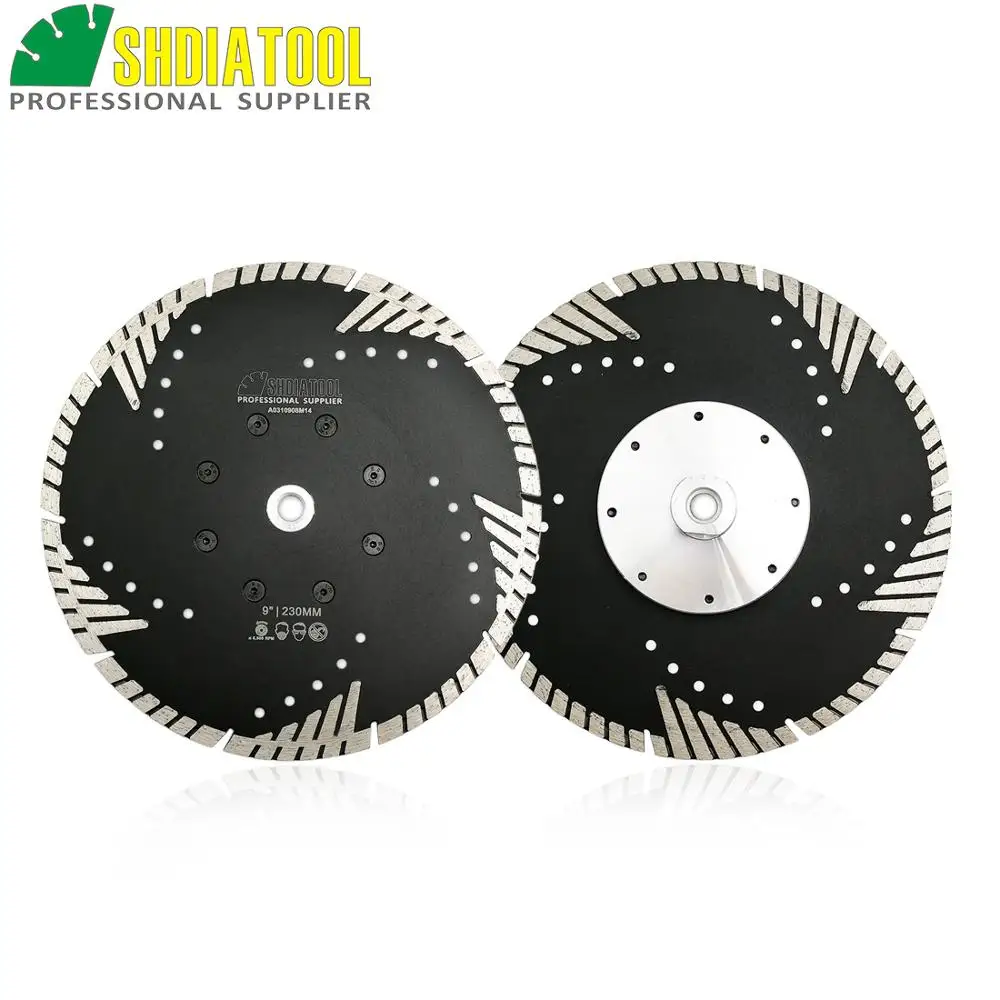 SHDIATOOL 2pcs 230mm M14 Hot pressed Diamond saw Blade with Slant protection teeth  9