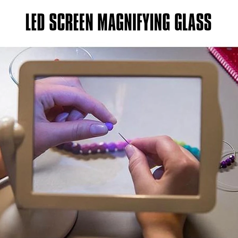 

Brighter LED Screen Magnifier Reading Viewer Hands-Free Magnifying Glass