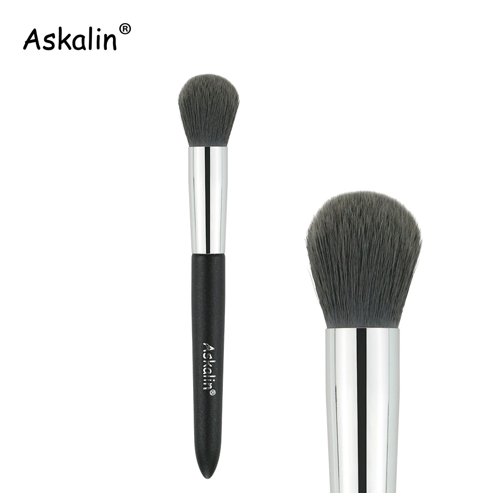 Askalin 1 шт., Профессиональная Кисть для макияжа, нано Шерстяное волокно, румяна, матовая черная ручка, пушистые розовые волосы, кисть для путешествий - Handle Color: AL08