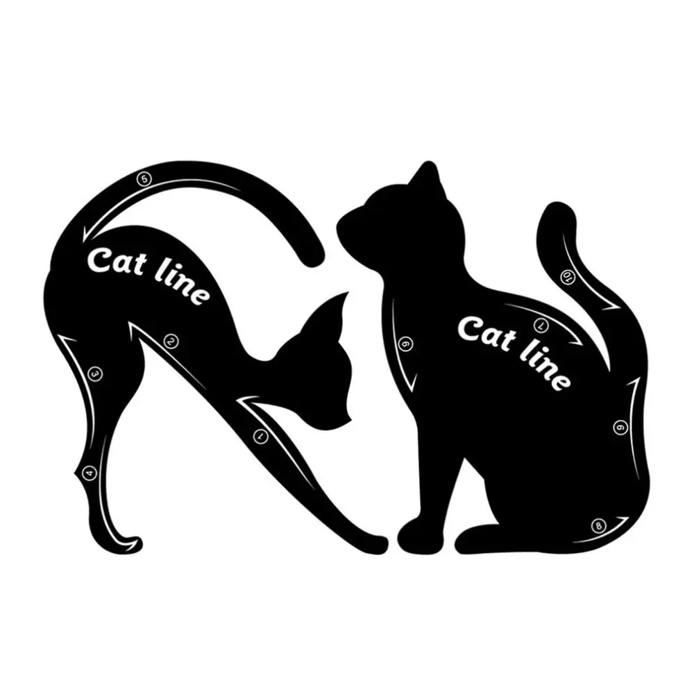 2 шт./компл. Модные женские кошка линия глаз макияж подводка для уникальный