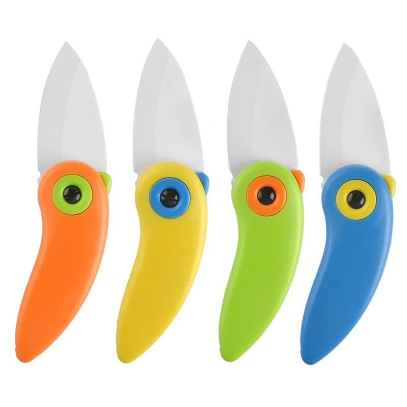 

2021 Mini Cute Portable Bird Folding Ceramic Fruit Peeling Knife Kitchen With Colorful ABS Handle Exquisite Gifts Sharp Blade