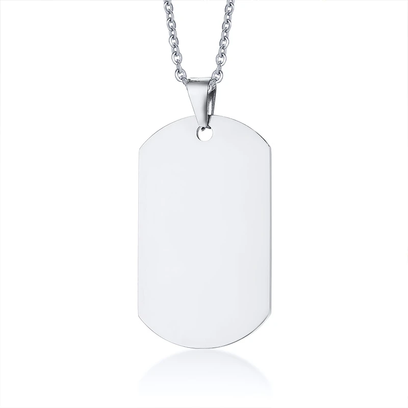 dogtag Персонализированная собачья бирка мужское ожерелье на заказ фото имя текст армейское имя выгравированное сердце Dogtag круглый кулон отец унисекс подарки - Окраска металла: dogtag