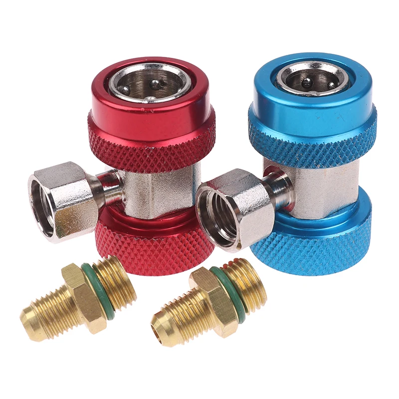 2 шт Латунь + металл R134A быстроразъемный адаптер для кондиционера