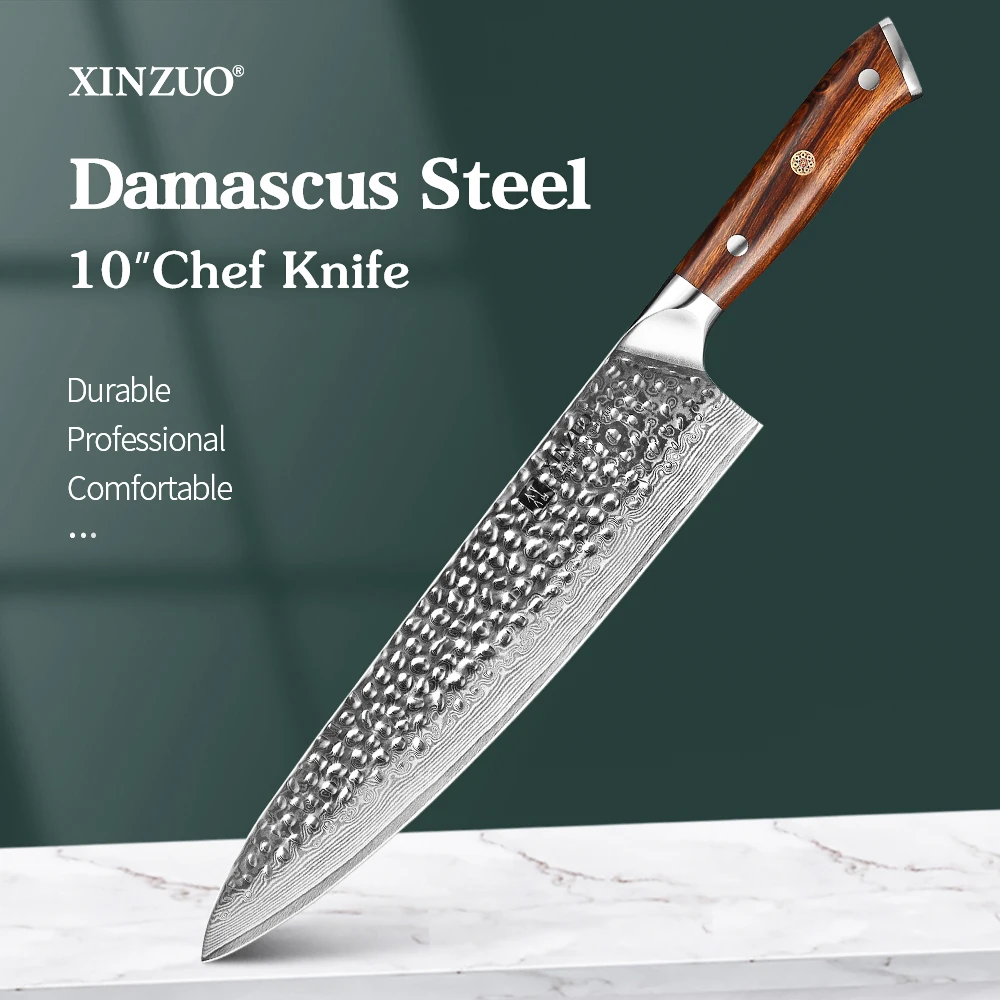 

Нож шеф-повара VG10 из дамасской стали, 10 дюймов, 67 слоев