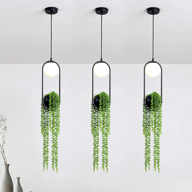 

Creative Plant Chandelier LED Iron Restaurant Bar Coffee Shop Pendant Lights Living Room Hotel Home Decoration Lighting Fixtures