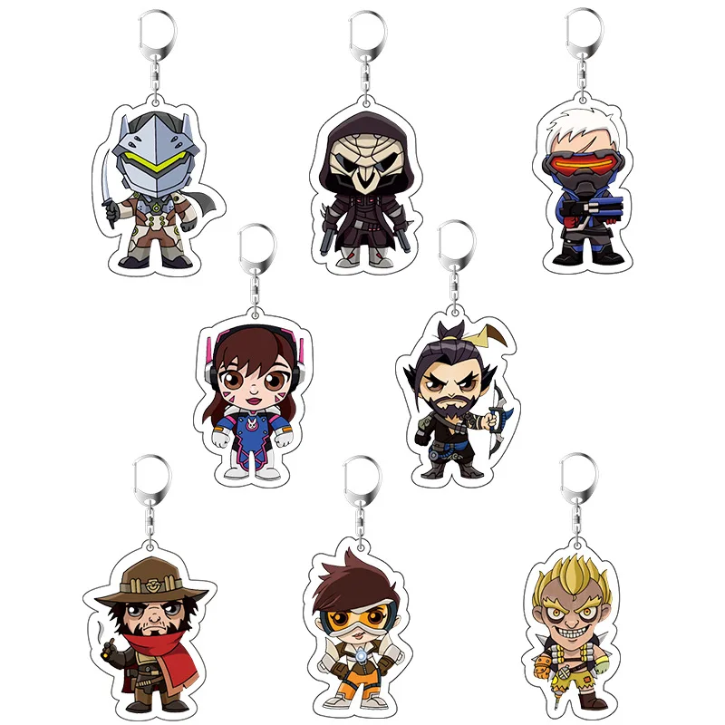 

Game Overwatch Bag Car Key Pendants Keychain Fashion OW Cartoon Figure Acrylic Keyrings