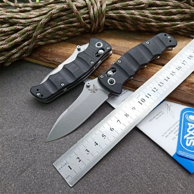 

Benchmade 484 Folding Knife D2 Blade Stone Wash G10 Handle Outdoor Safety Self Defense Pocket Army Knives EDC Tool HW475