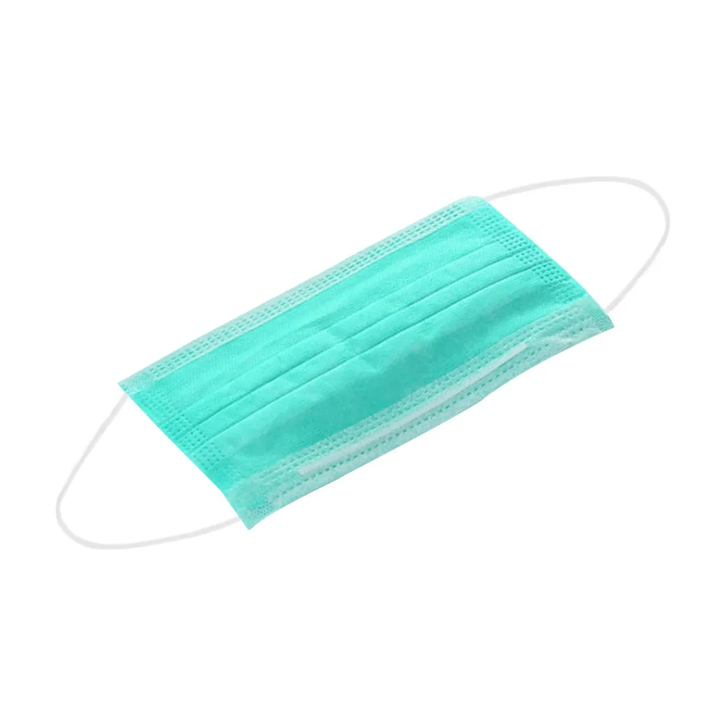 

50pc Green Disposable Masker Adult Face Maks 3 Layer Mascarillas Women Halloween Cosplay Mondkapjes Breathable Mondmasker