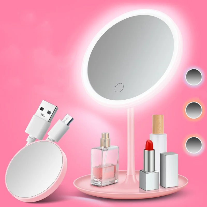 Светодиодный женский макияж зеркало Светильник настольный USB зарядки