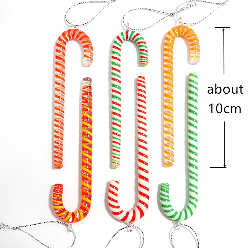 6 шт. подвесные стеклянные рождественские костыли ручной работы на заказ