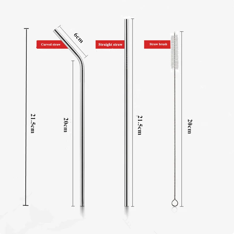 4/8 шт. Многоразовые металлические трубочки для питья высокое качество