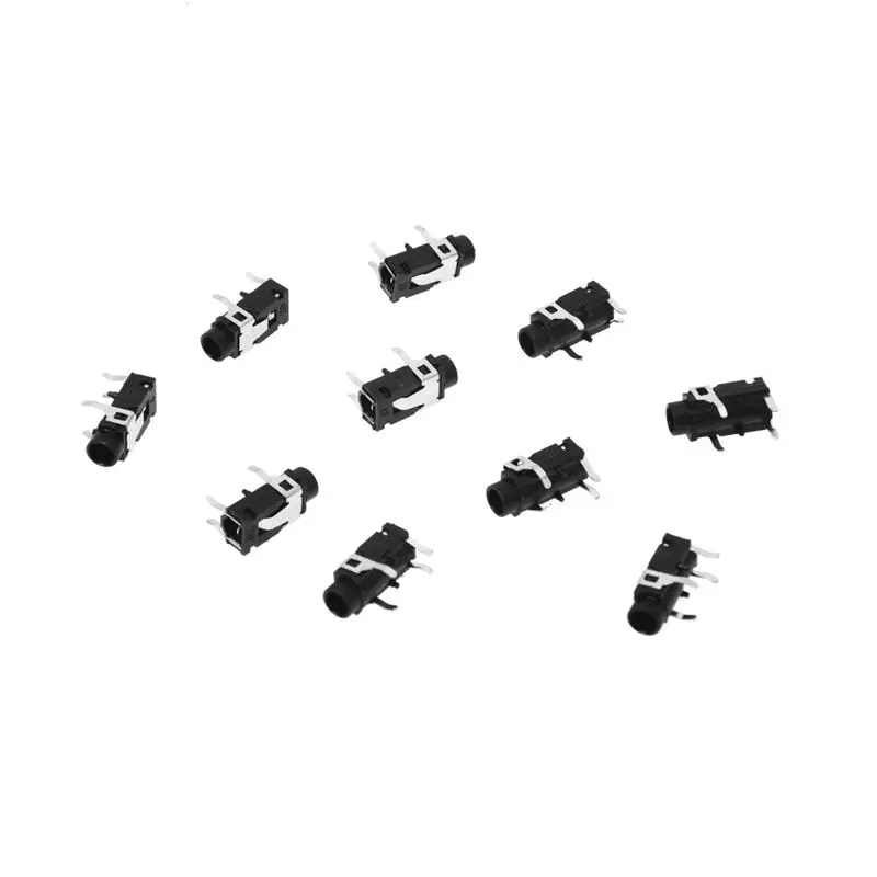 10 шт. PCB панель крепление 4 Pin 1/8 &quot3 5 мм гнездо стерео разъем для наушников |