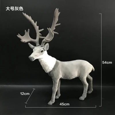 

Большая модель оленя, полиэтилен и мех, кукла серого оленя в подарок, около 45x54 см c3000