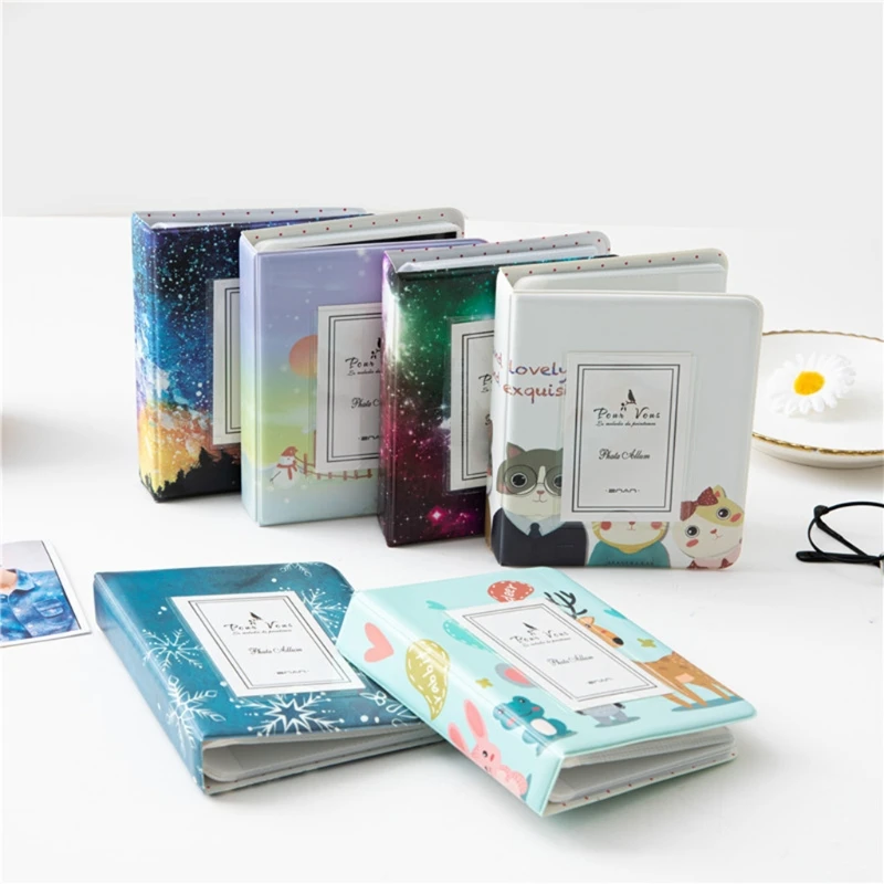 Портативный фотоальбом с элегантным принтом диагональ 3 дюйма 64 фото книга