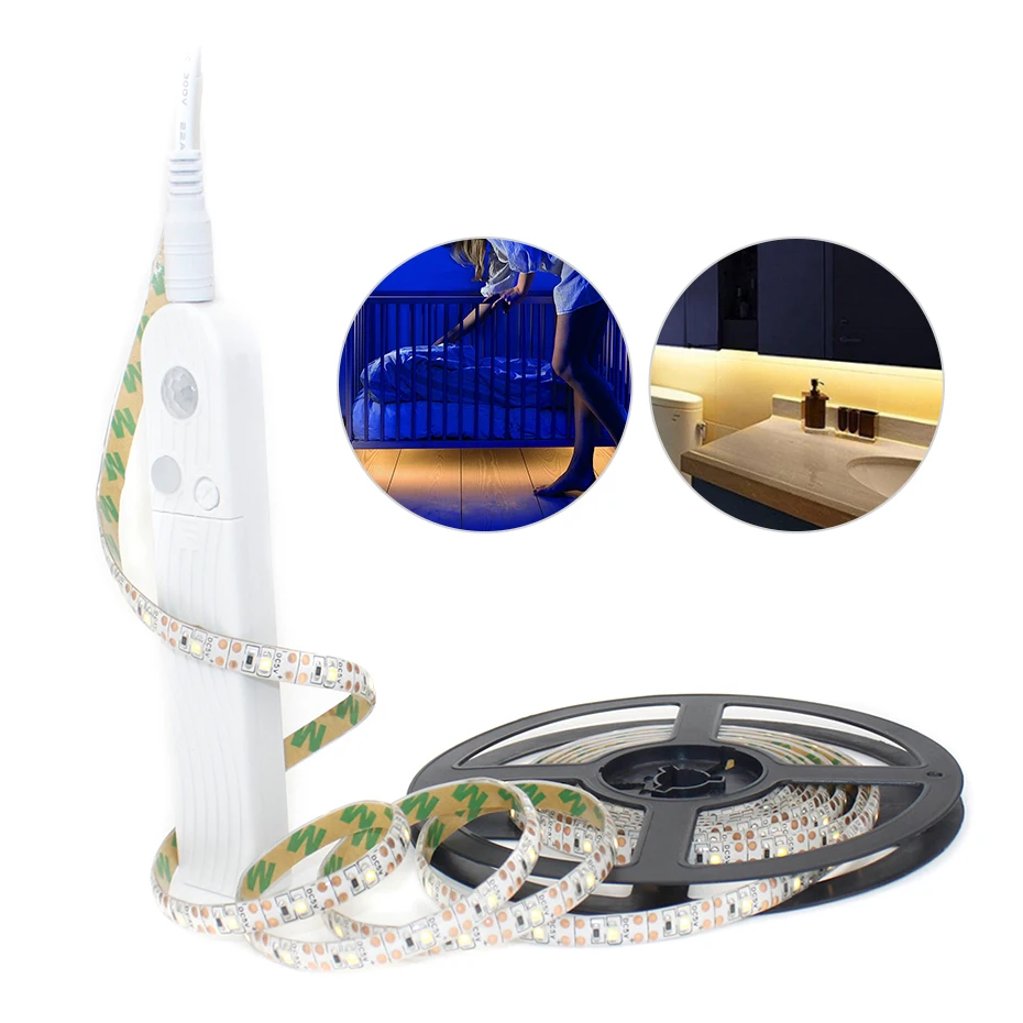 

Датчик движения СВЕТОДИОДНАЯ лента SMD 2835 USB Светодиодная лента 1 м 2 м 3 м шкаф лампа шкаф светильник водонепроницаемый для спальни для лестни...