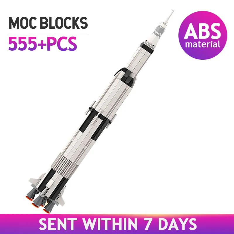 

MOC Creative Space Exploration Series Saturn V Lunar Rocket 1:220 Scale Building Blocks Aerospace Bricks Kids Toys Children Gift