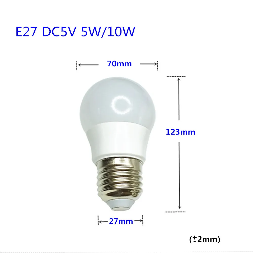 DC 5v E27 светодиодный лампы AC6V e27 DC4.5V низкая лампочка напряжения USB Мощность питания