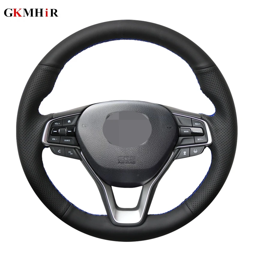 DIY Hand-stitched Black Artificial Leather Car Steering Wheel Cover for Honda Accord 10 2018 2019 Insight 2019