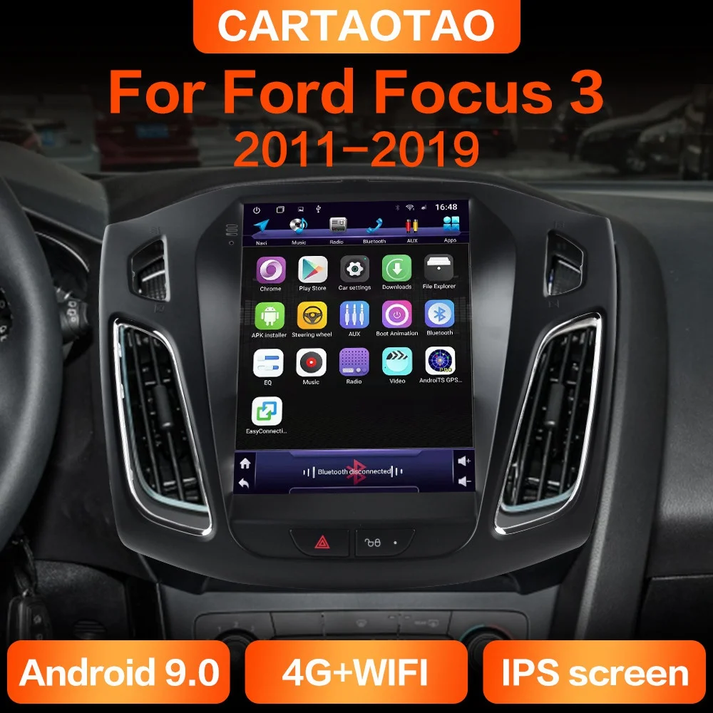 Автомагнитола для Ford Focus 3 2011 2012 2019 Android 9 0 GPS навигация стерео вертикальный IPS экран